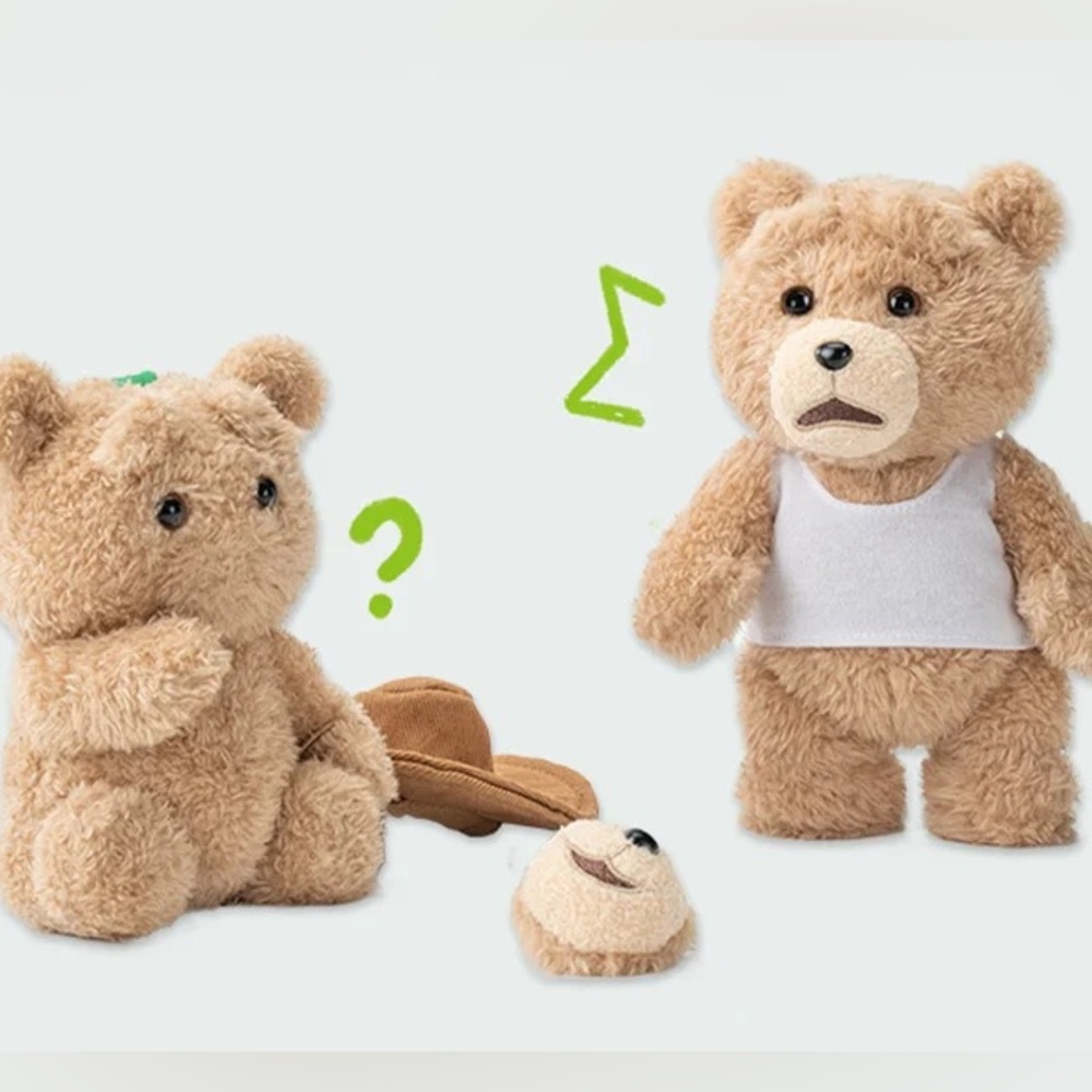 Pop Mart Ted2 Vest Bear Teddy Bear Figure Plush Pendant Keychain - Picture 4 of 12